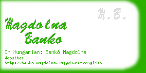 magdolna banko business card
