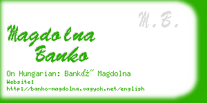 magdolna banko business card